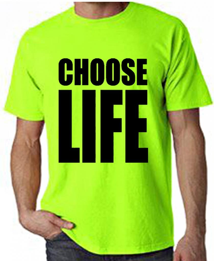 Tribal T-Shirts Neon Green Choose Life Neon T Shirt (Xl, )