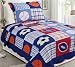 Golden Linens 2 Pieces Reversible Printed Kids Bedspread Sport American Football, Baseball and Basketball (01)