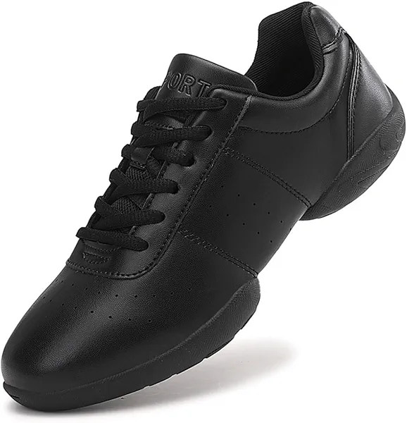 GlideMoves White Cheer Shoes Girls Dancing Training Sneakers Sole Separation Women Jumping Tumbling Exercise Aerobic Fitness