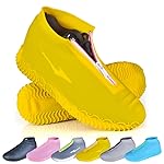ydfagak Shoe Covers Waterproof Reusable Foldable Not-Slip Rain Shoe Covers with Zipper,Shoe Protectors Overshoes Rain Galoshes for Kids Men and Wome (Yellow, M (Women 5.5-7.5, Men 5-6.5))