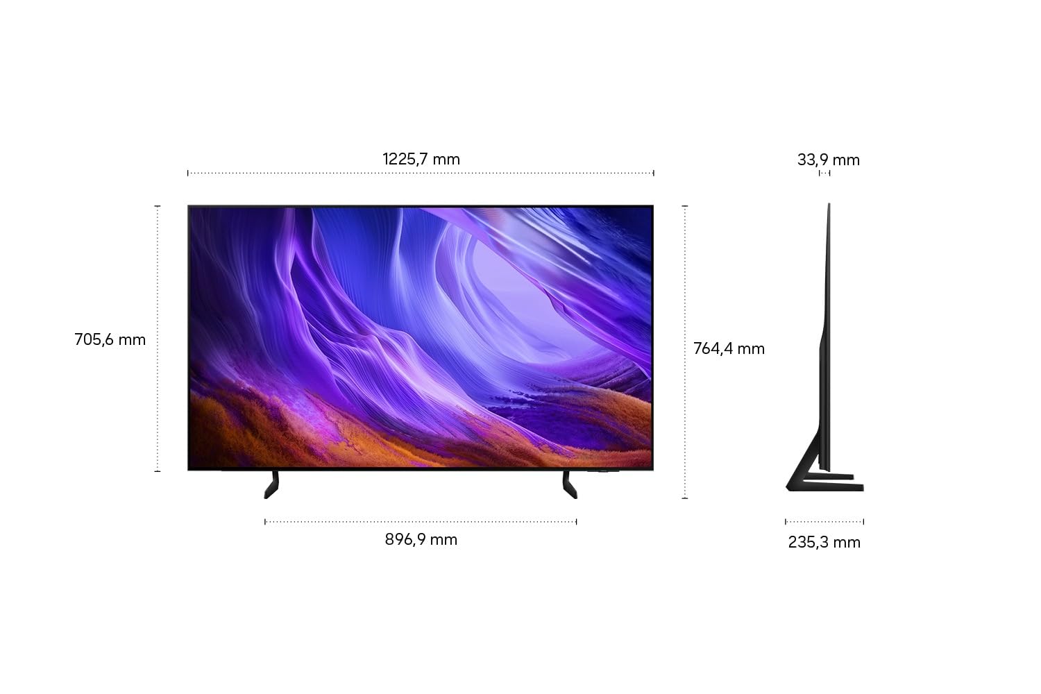 Samsung OLED S85H 4K 48 pulgadas TV hasta 120 Hz, antirreflejos con Glare Free, diseño FloatLayer OLED con marco de metal, montaje en pared al ras Dolby Atmos, AI Companion, Smart TV
