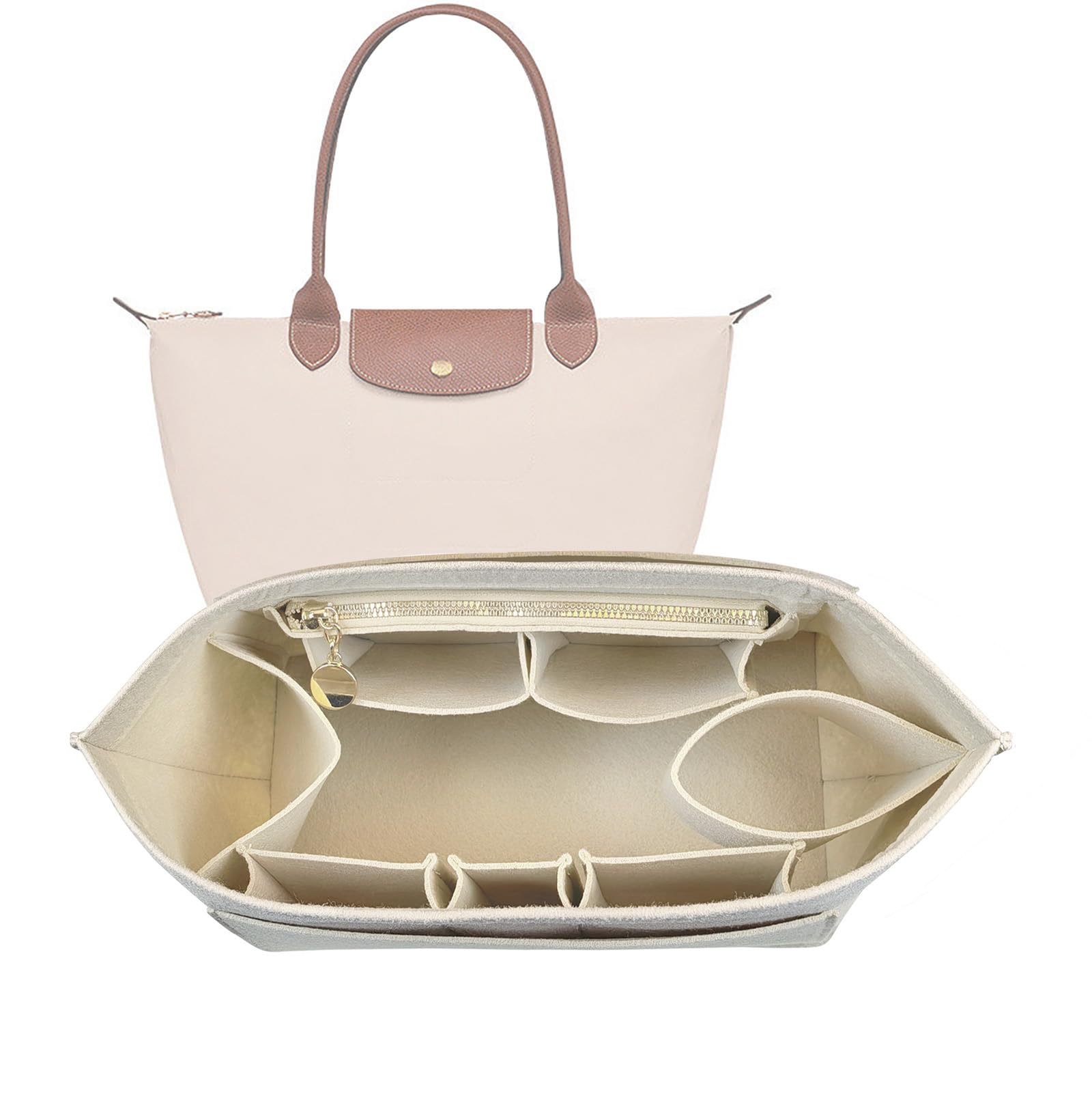 Organizer Insert For Long Champ Le Pliage organizer LongChamp Bag Organizer For Women Purse Tote Large 026khaki-L-image-21