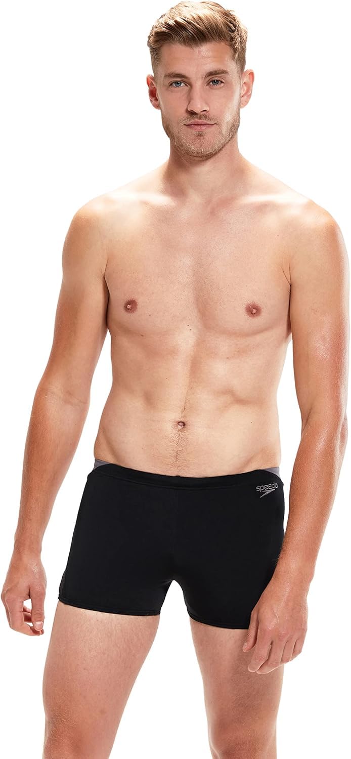 Speedo Herren Hyperboom Splice Aquashort Schwimmhose | Schnelltrocknend | Training | Fitness | Chlorbeständig Black/Alfalfa Green 30