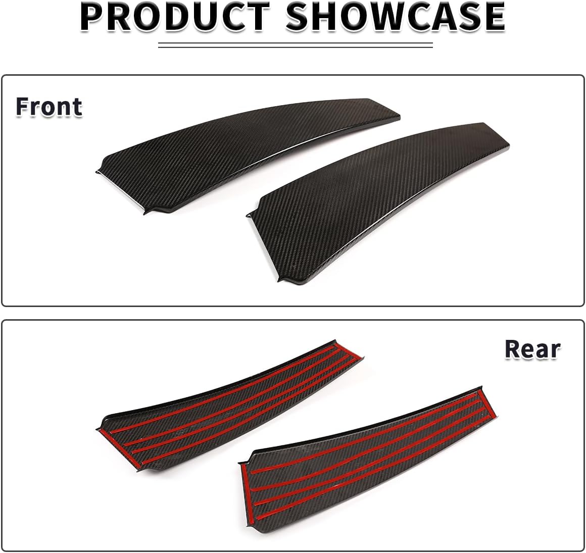Car Door B-Pillar Decoration Anti-Scratch Protective Cover Real Carbon Fiber Trim Fit for Maserati Ghibli 2014-2021 Automotive Exterior Accessories 2PCS (Black Carbon Fiber)