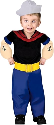 Disfraz Popeye para niños pequeños, talla 3T-4T, Multi