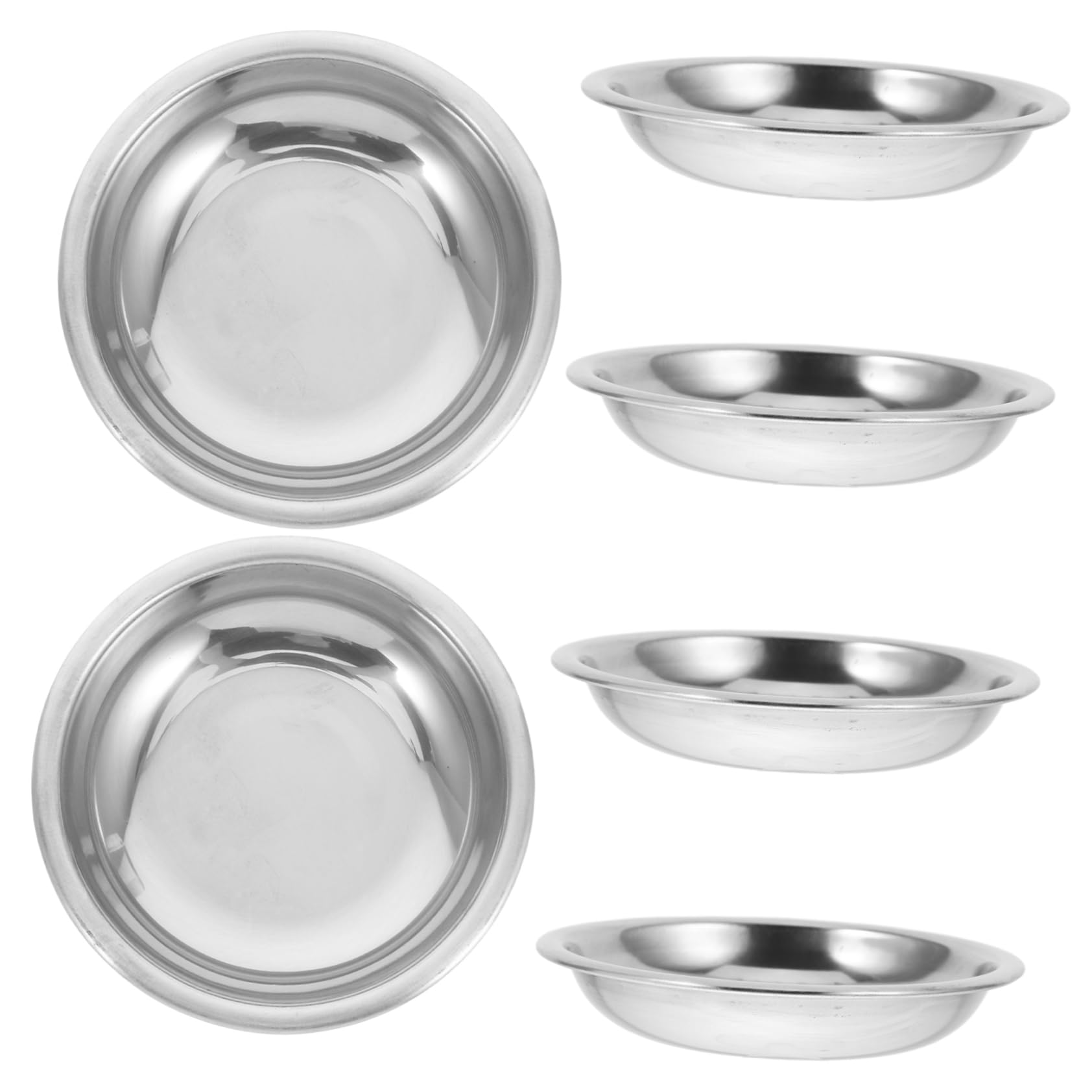 Unomor Stainless Steel Mini Plates Dipping Sauce Bowls Small Sauce Dishes Condiment Dishes
