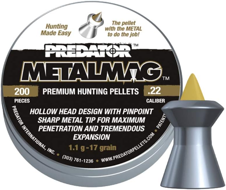 Predator Polymag Metalmag .22 Cal. 17 Grain WGT 200pcs Pellet (1009-01-200)