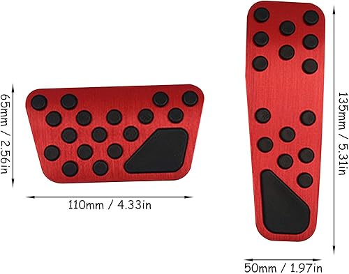 Miniatura 3 de sportuli Kit de cubiertas antideslizantes para pedal de freno y acelerador de aluminio sin perforación, reemplazo para Dodge Challenger Charger