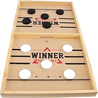 Jogo de mesa de hóquei de madeira, disco de estilingue rápido, jogo de tabuleiro de mesa, jogos de tabuleiro para a família, 2 em 1, para pais e filhos, jogos interativos para adultos e crianças em família
