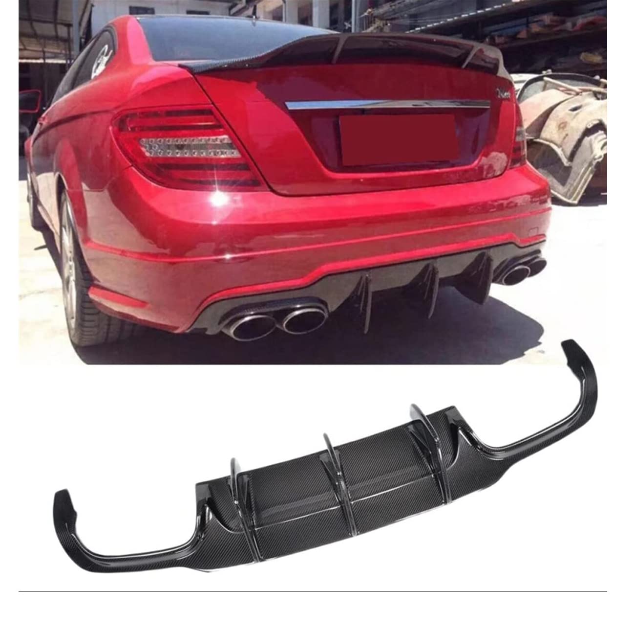 Buy abrupt Car Rear Bumper Diffuser Lip Spoiler for Benz W204 C63 pour