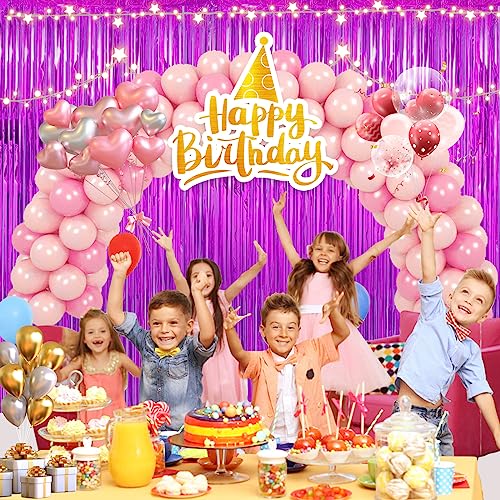 Image of 2 Pack 3.28 ft x 6.56 ft Rose Red Tinsel Curtain Party Backdrop Decorations, Metallic Foil Fringe Backdrop Door for Halloween, Christmas, Birthday Graduation Wedding Party Streamers Photo Backdrop.