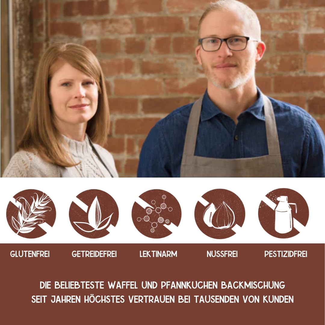 Ruut Glutenfreie Backmischung - Waffeln & Pfannkuchen | Ohne Zusatzstoffe, Paleo, glutenfrei, getreidefrei, laktosefrei | Für Waffeln, Pancakes, Pfannkuchen & Crêpes (910g)