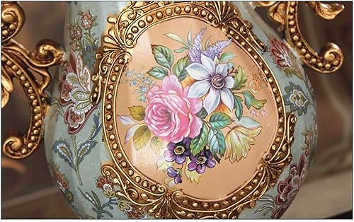 Miniatura 6 de Jarrones de flores grandes elegantes para mesa de cocina, comedor, sala de estar, decoración del hogar, flores europeas retro altas de resina