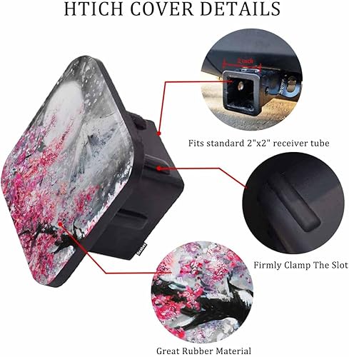 Miniatura 3 de Beabes Cubierta de enganche para enchufe de flor de cerezo, receptores de 2 pulgadas de diámetro, flores de cerezo rosa, montaña, ligera, cubierta