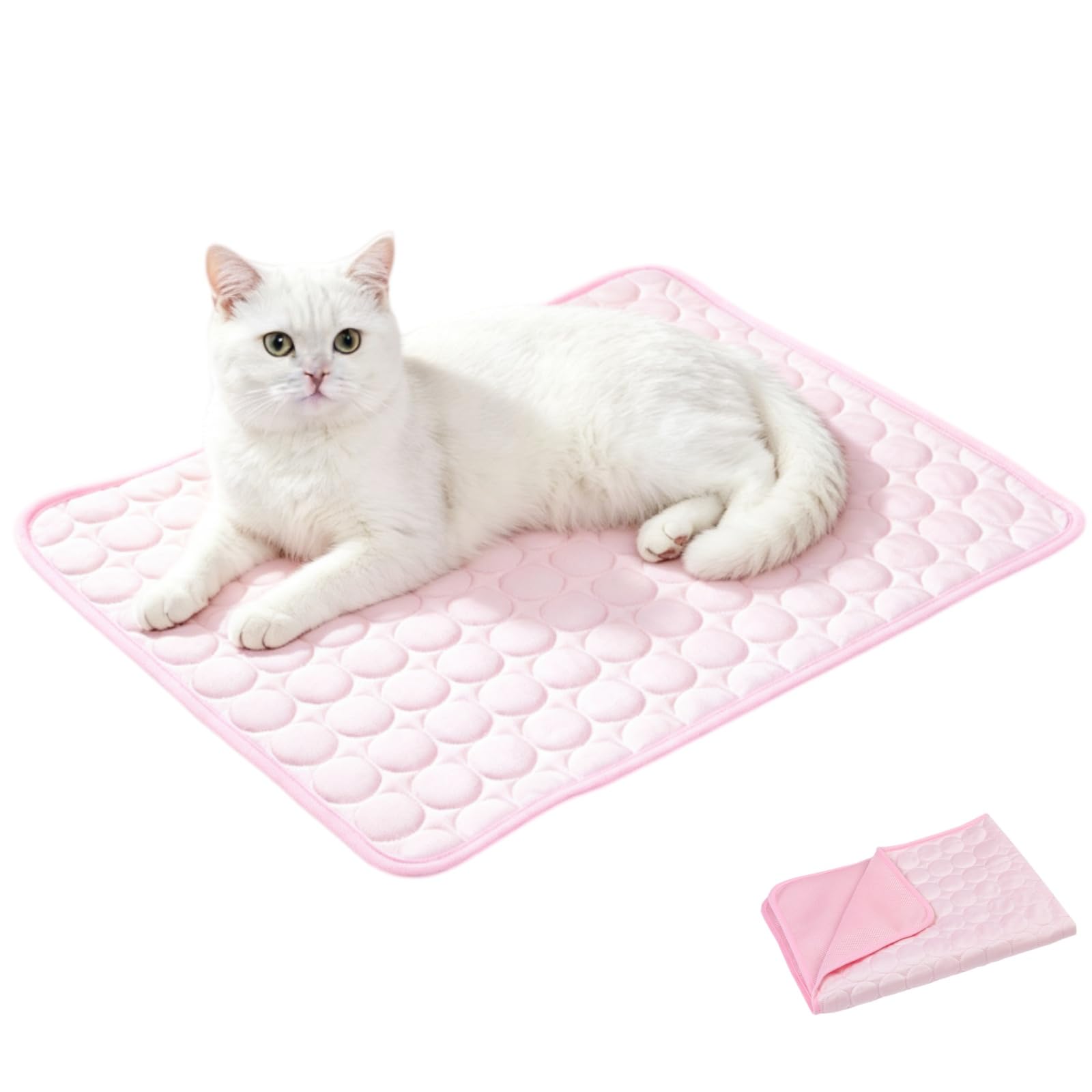 Kuisoe Paws Galore ChillPaws Cooling Mat, Self Cooling Pad for Dogs and Cats, Summer Heat Relief Pet Mat (Pink,XS (40x30cm))