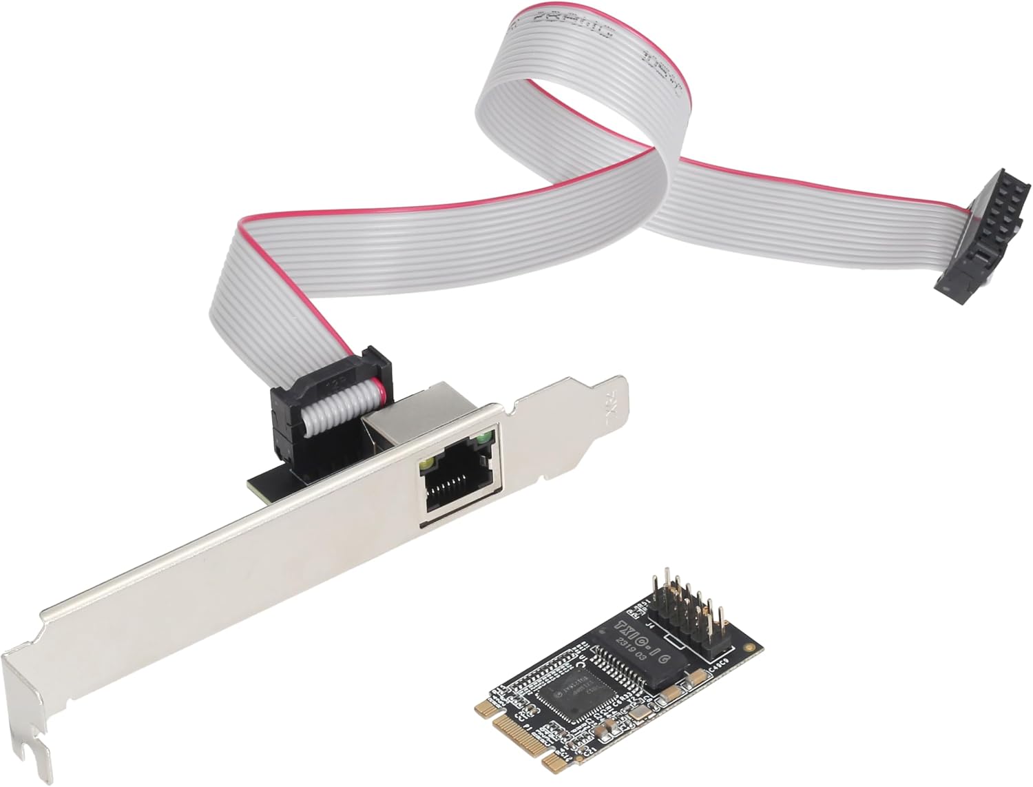 M.2 B+M Key Gigabit Ethernet Network Card, Intel I210 Chip 10/100/1000Mbps RJ45 LAN Adapter, 2242 Size Low-Profile NIC for Industrial PC, NUC, Mini PC, Embedded System, Support DPDK PXE VLAN