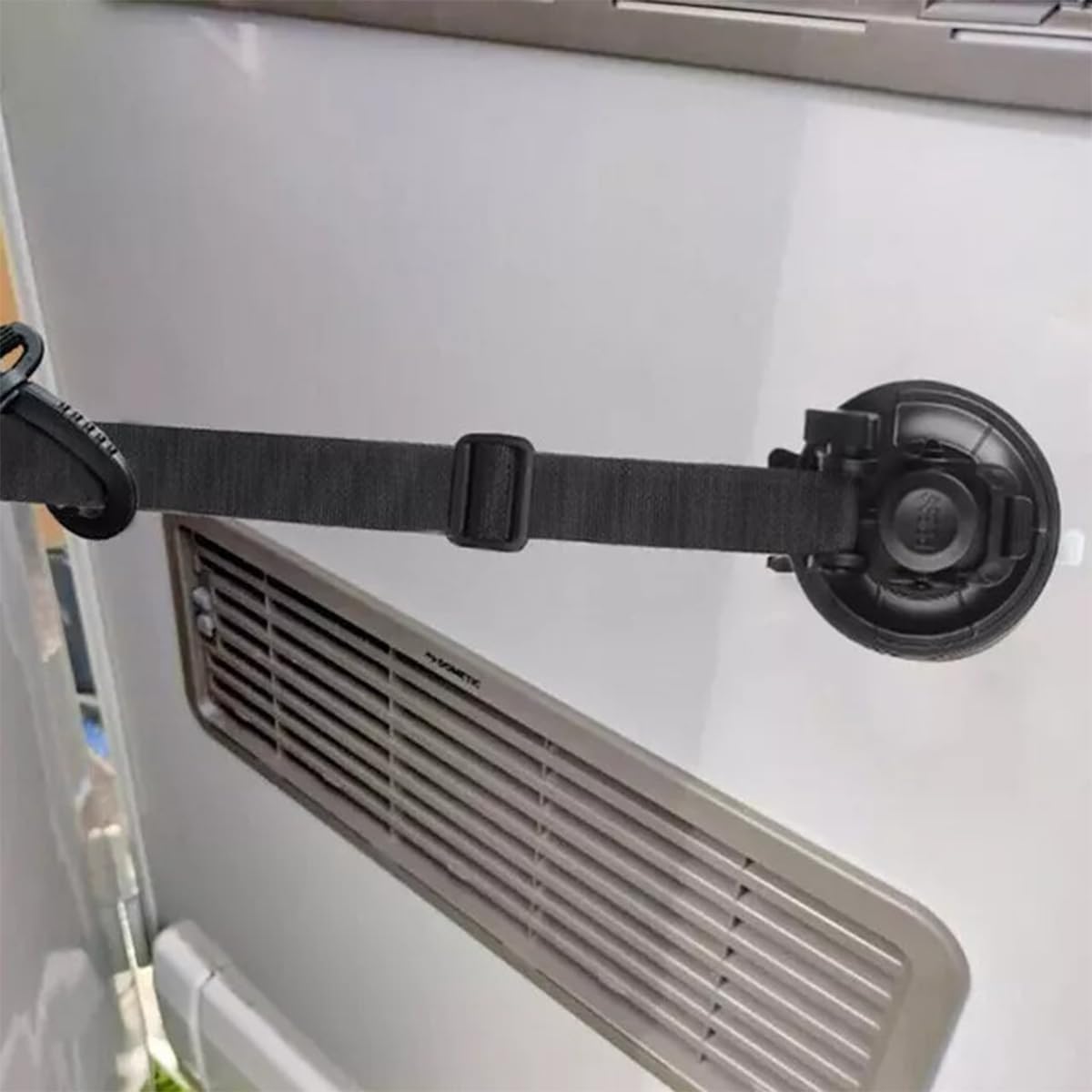 Caravan Door Retainer Static Door Stop Catch Locker Heavy Duty Suction Cup Anchor Tie Downs Strap for Campervan Van Motorhome Camping Accessories Keep RV Door Open Securely In Wind
