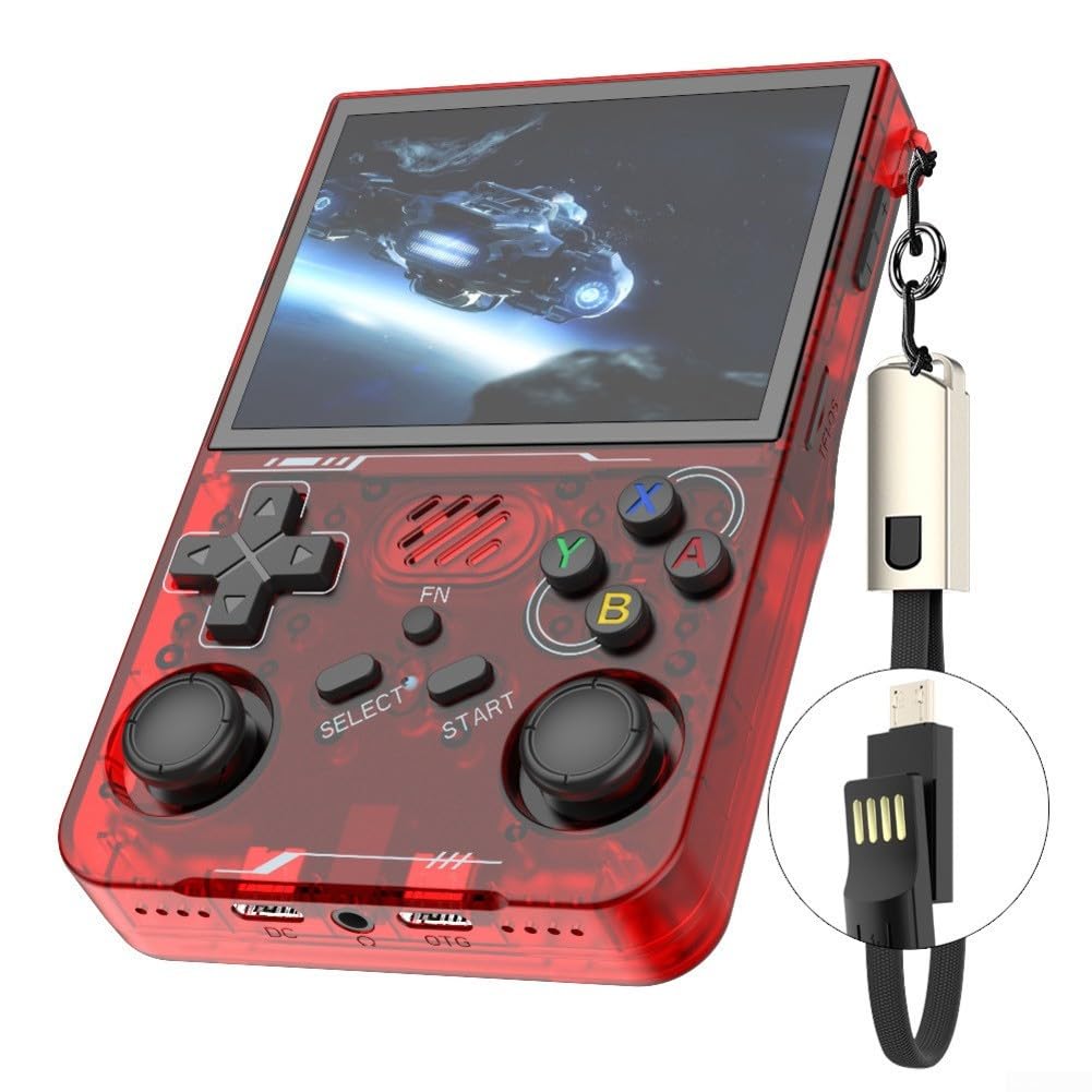 Console di gioco portatile retrò, R36XX con oltre 15.000 giochi schermo IPS da 3,5 pollici, divertimento portatile Open-Source-WiFi-Online-Multiplayer (A)