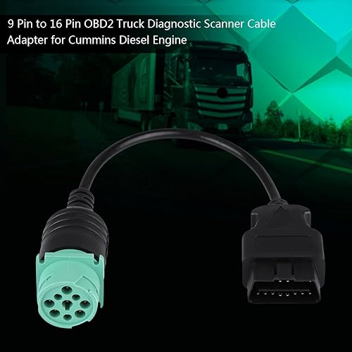 Miniatura 7 de Ejoyous OBD2 Adaptador de cable de diagnóstico de camión de 9 pines a 16 pines OBD-ii macho a hembra, herramienta de escaneo de diagnóstico para