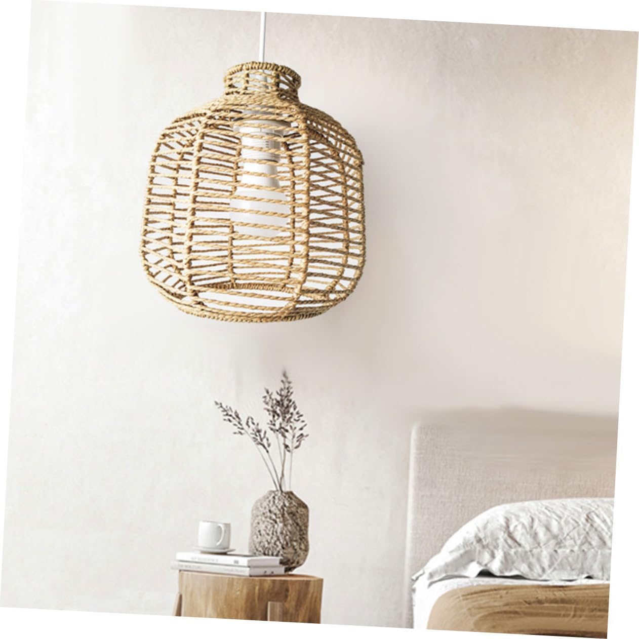 Handwoven Lampshade Rustic Ceiling Lamp Modern Farmhouse Chandelier Unique Lamp Shades for Home