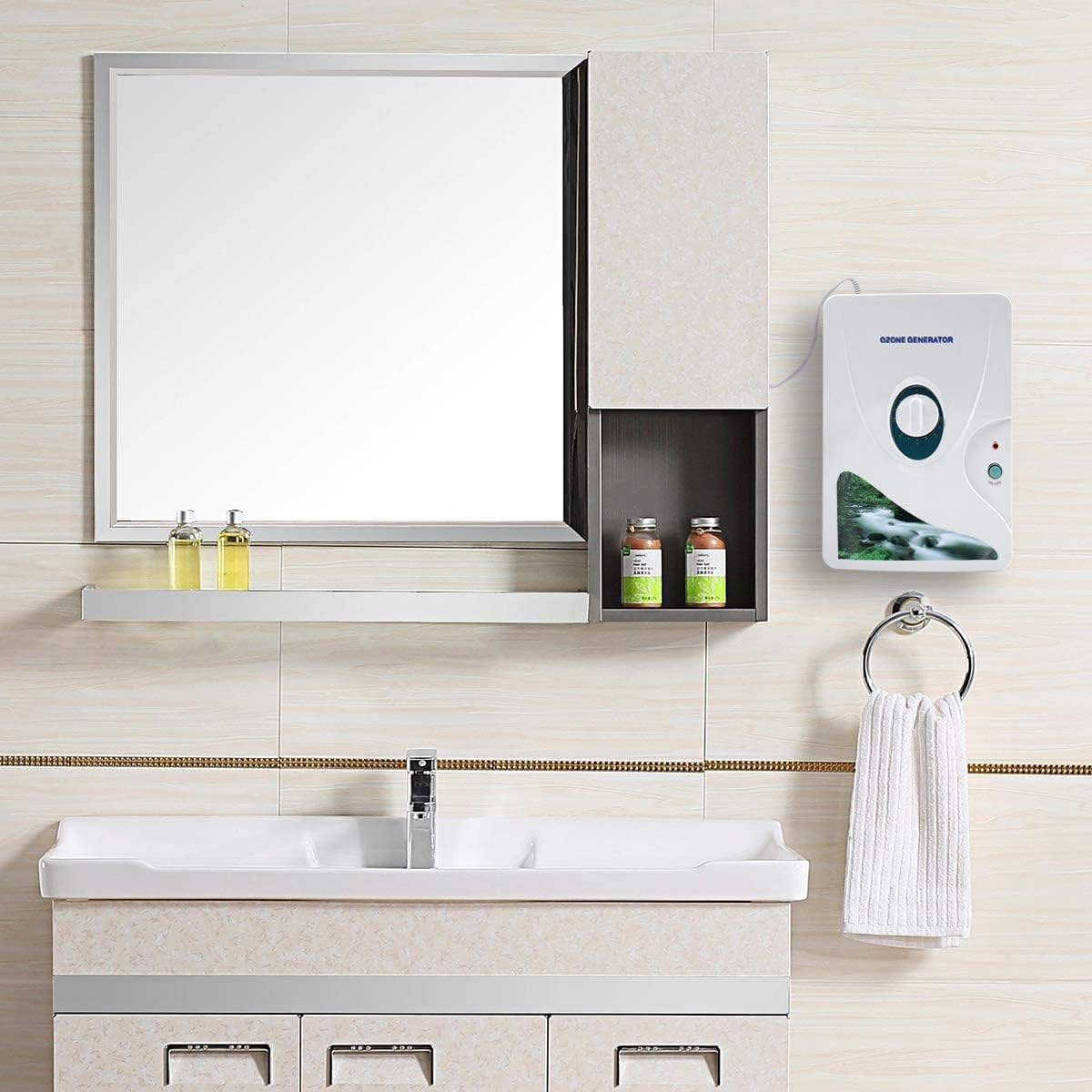 Generador de ozono Multifuncional Purificador de Agua y Aire Esterilizador Limpiador de Agua para Beber Frutas Alimentos Verduras Temporizador de Lavado de Ropa (600mg/h)