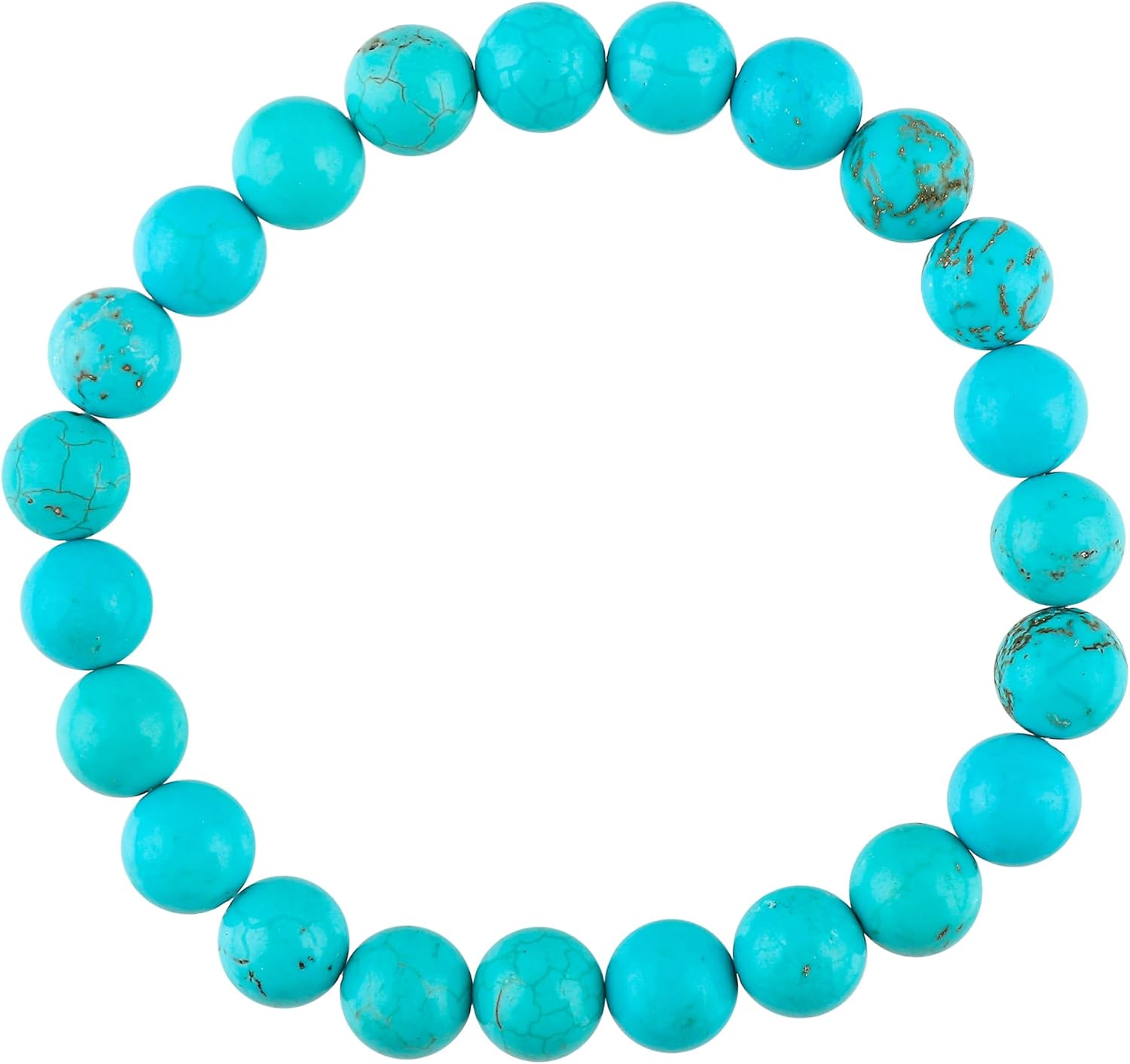 Gemstone Beads Stretch Bracelet – 7 to 7.5 Inch Elastic Round Beads Bracelet for Women & Men, Natural Crystal Healing Jewelry, Handmade Unisex Energy Gift