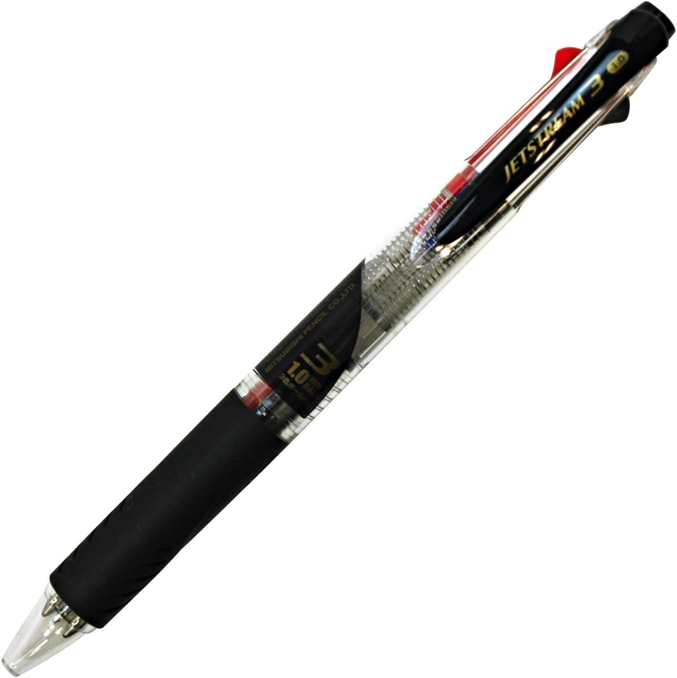 Uni Ballpoint Pen Jetstream 3 Color Black, Red, Blue Ink 1.0mm, Transparent (SXE340010.T)