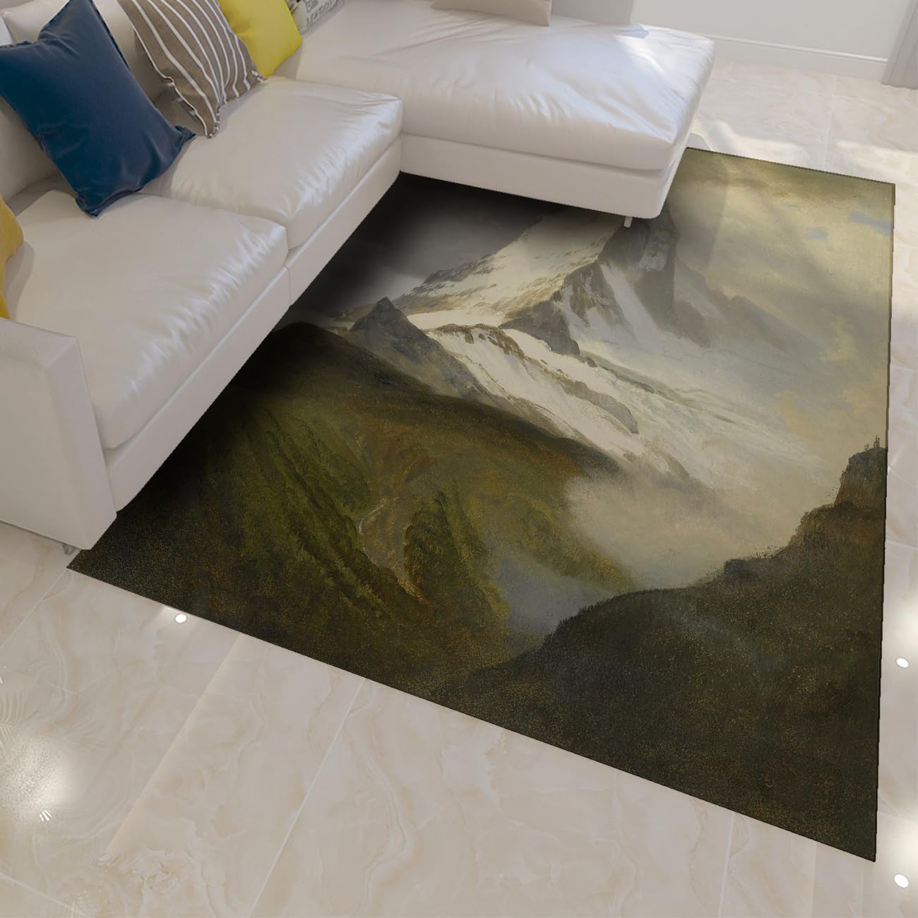 Tapis de salon 60x90cm descente de lit poils courts tapis chambre nature