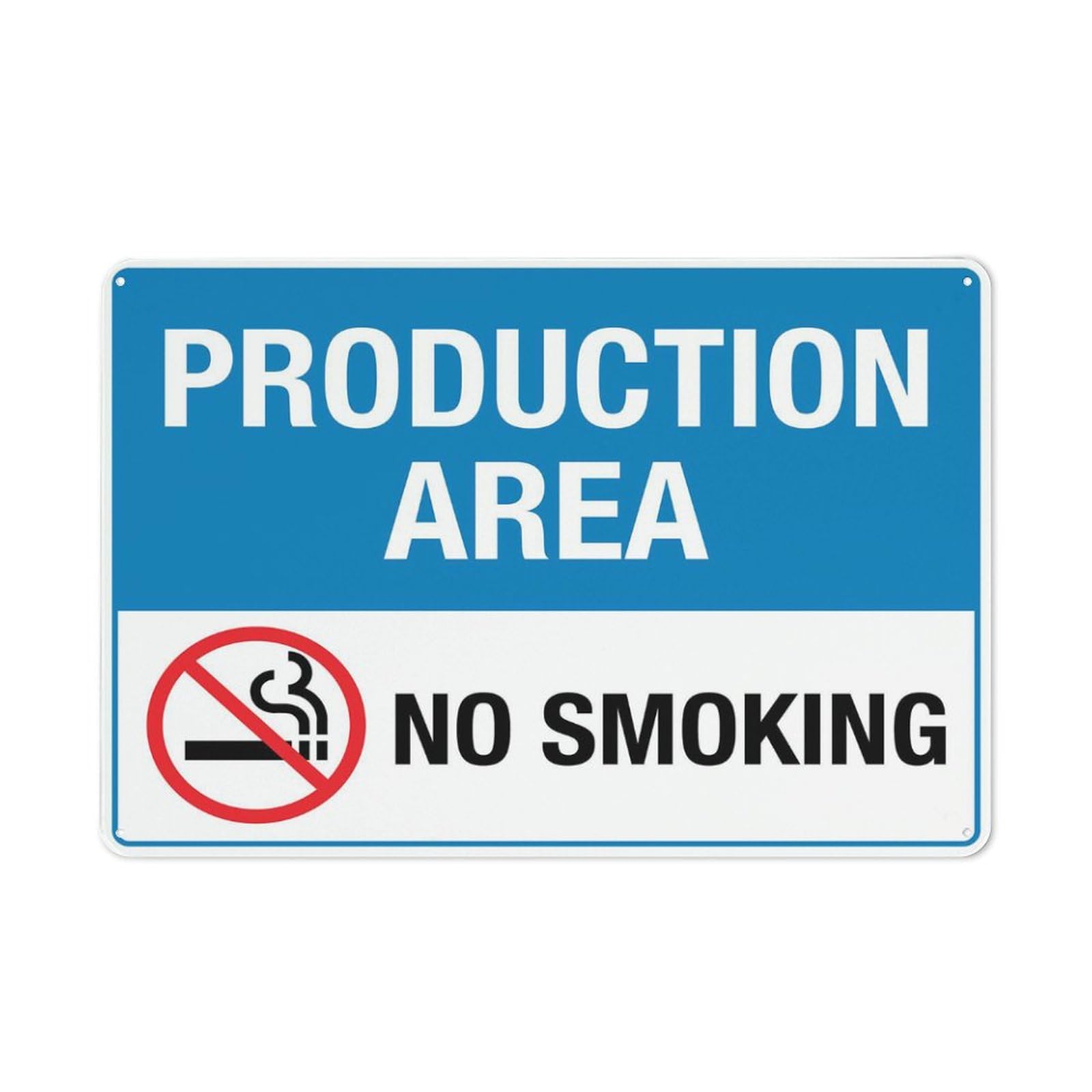 Production Area (No Smoking) Sign, 8x12 Inch Rust-Free Aluminum with UV-Ink Printing, Durable & Weatherproof Outdoor Sign for Home
