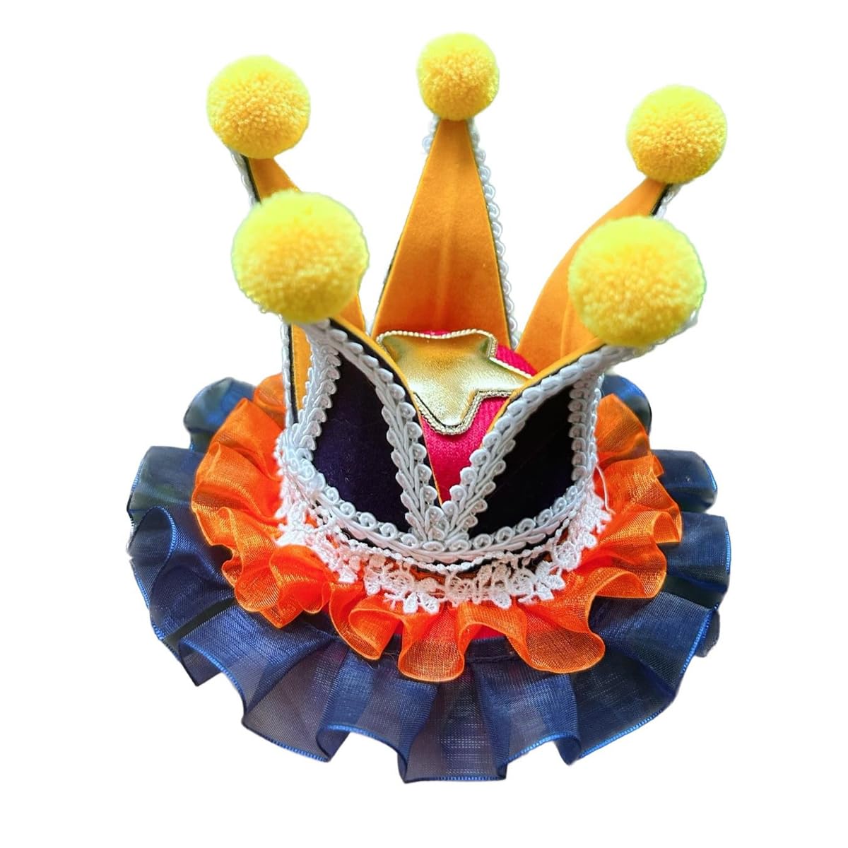 BPURB Women Lolita Circus Clown Hat Jester Mini Top Hat Halloween Costume Headband for Carnival Cosplay Party