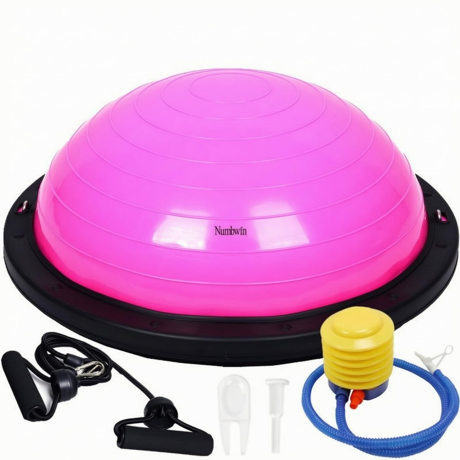 Baoblaze Ball Mezza Sfera Palla Attrezzo Stazione Fitness con Cupola Resistente E Struttura Antiscivolo Elastici Rimovibili per Potenziare Arti Superiori
