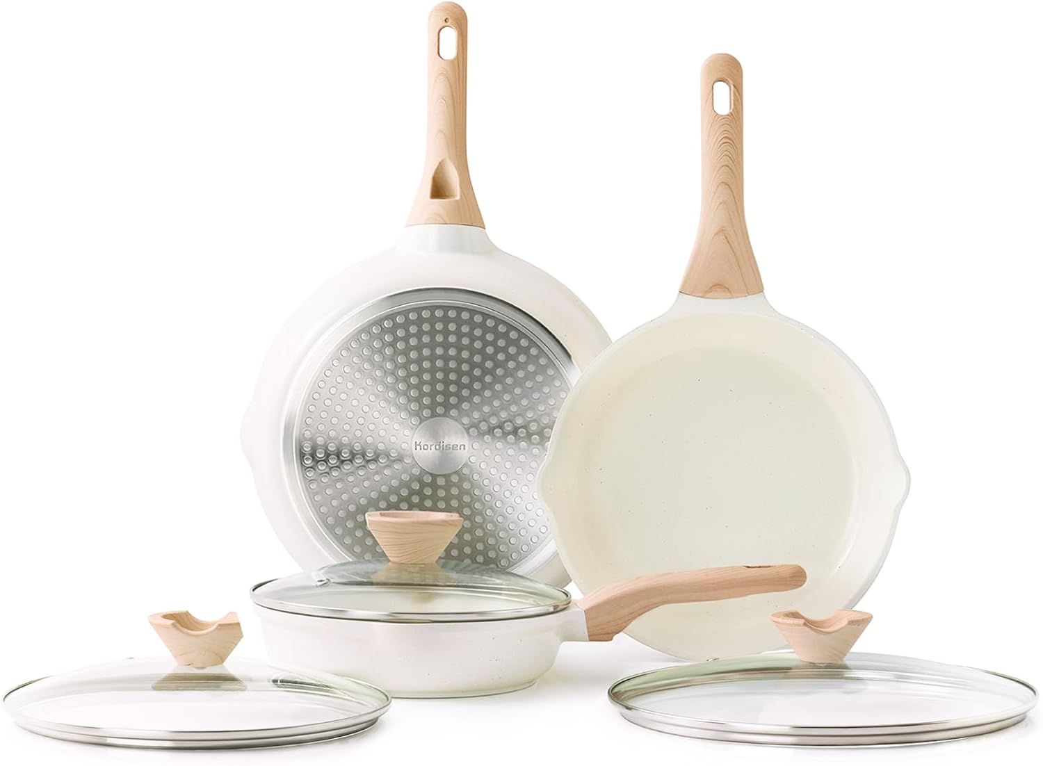 Kordisen Ceramic Nonstick Frying Pan Skillet Set with Lid, 3 Piece Ceramic Pans for Cooking Non Toxic, Healthy Induction Cookware, Stay-Cool Handle, PFOA & PFAS Free (9.5 Inch, 11 Inch, 12.5 Inch) Kordisen Ceramic Nonstick Frying Pan Skillet Set with Lid, 3 Piece Ceramic Pans for Cooking Non Toxic, Healthy Induction Cookware, Stay-Cool Handle, PFOA & PFAS Free (9.5 Inch, 11 Inch, 12.5 Inch)