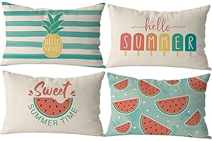 GAGEC 12x20 Pillow Cover Set of 4 Cool Summer Decor