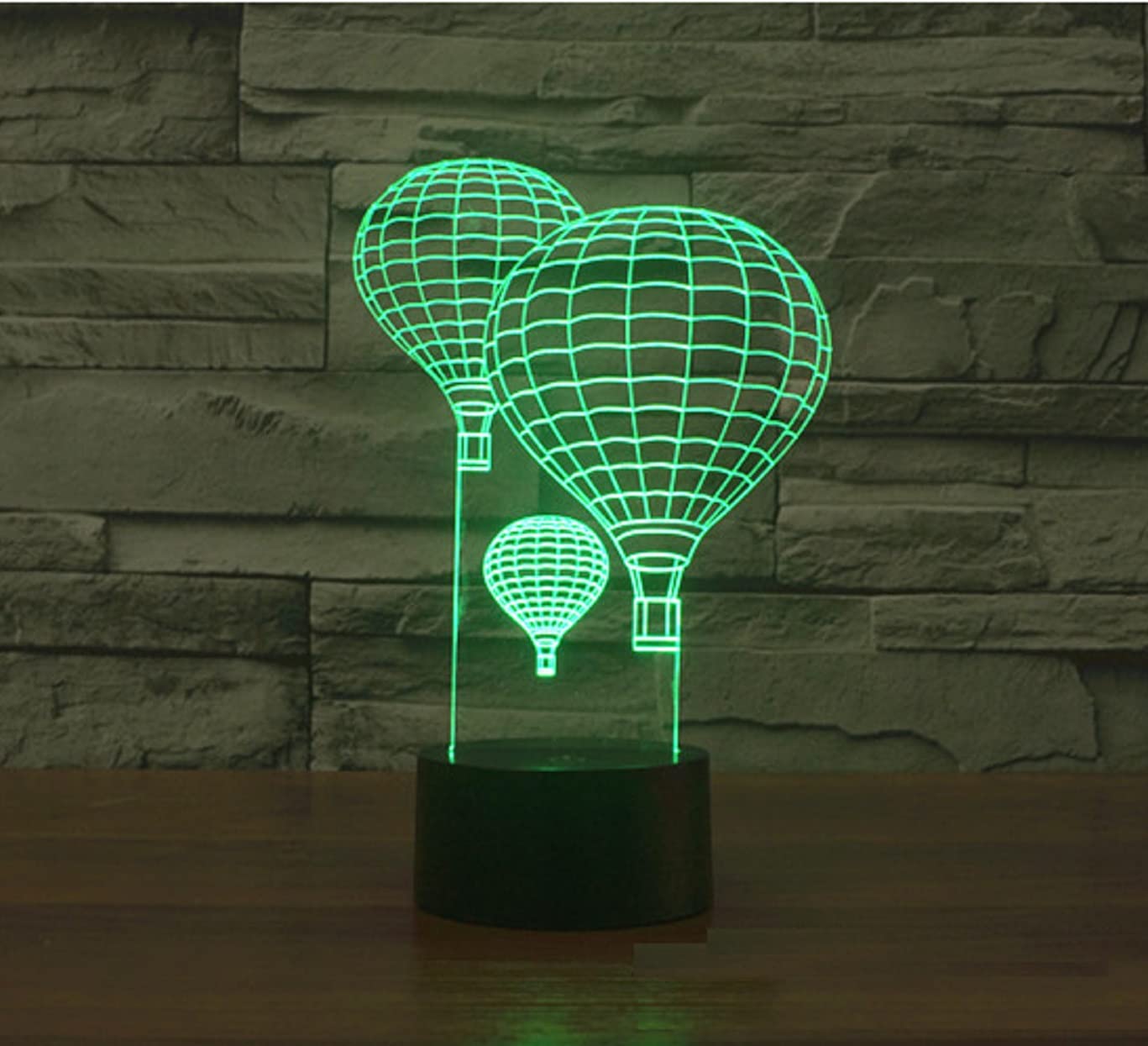 Lampada 3D Led Mongolfiera Con Telecomando - 16 Colori E Illusione Ottica - Luce Notturna Acrilica Per Cameretta Bambini - Regalo Compleanno
