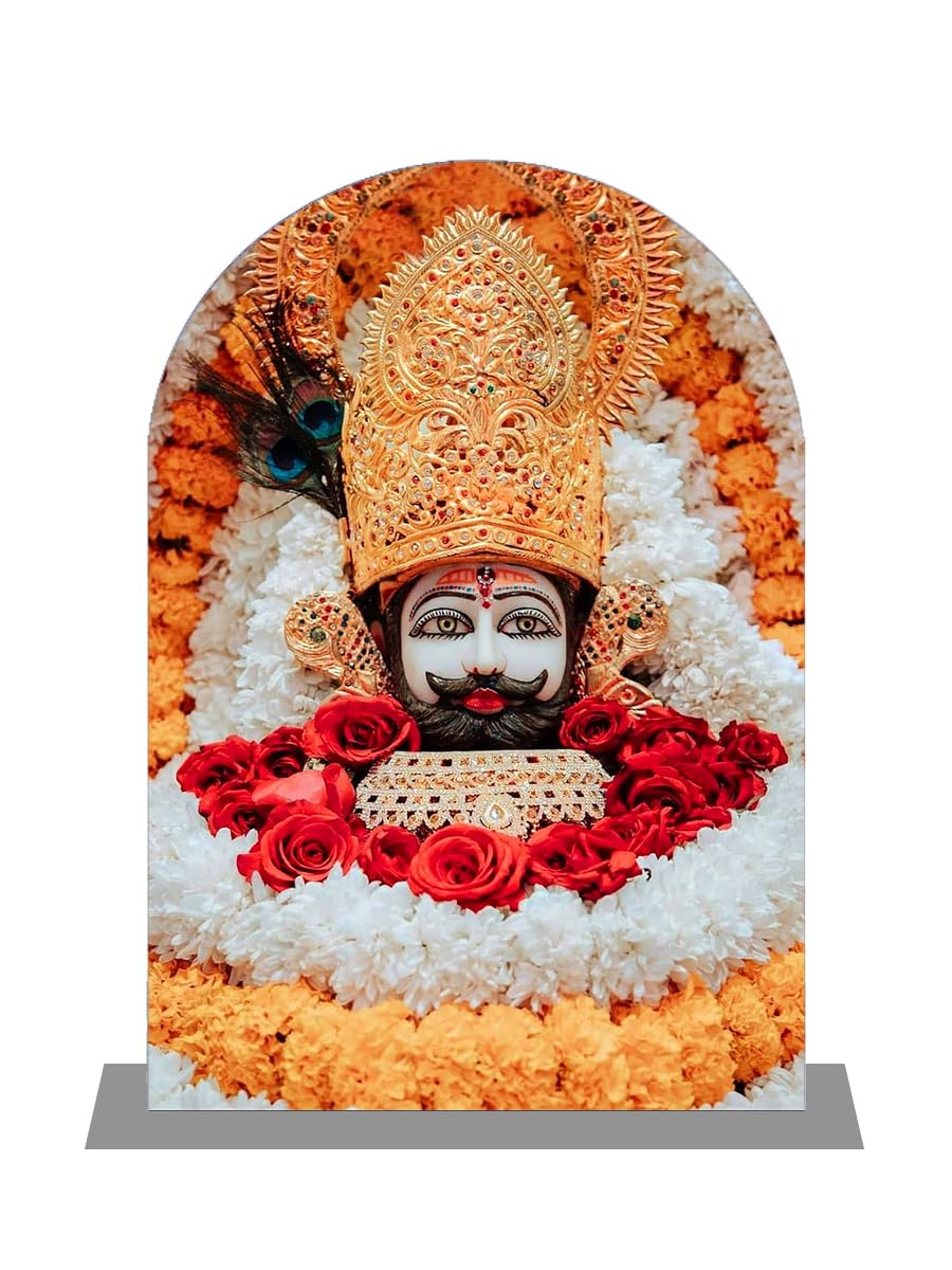 Swadeshi Desire Multicolor Khatu Shyam Idol For Car Dashboard Acrylic Round Murti Idol For Home Gift Item & Statue For Temple/Pooja/Home Decor/Office/Study Table, Holy Statue, Decorative Showpiece Figurine