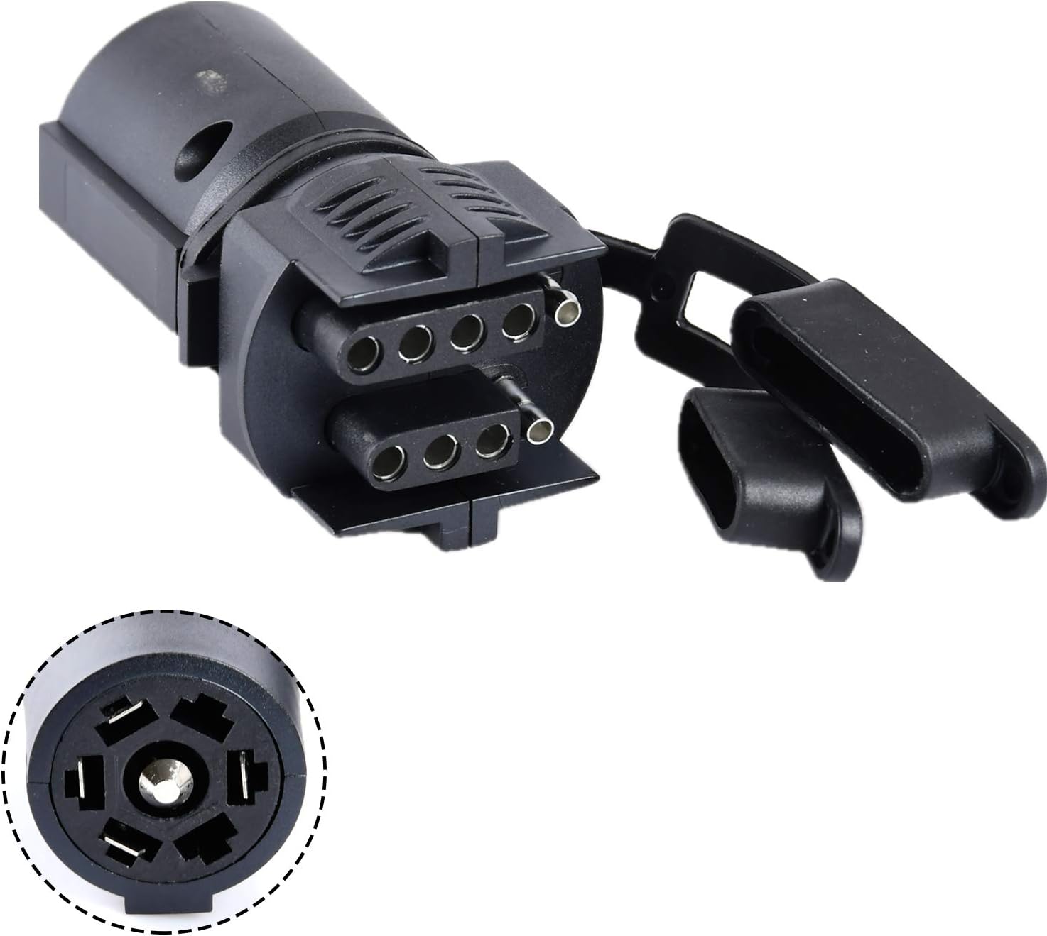 Super repairman 2Pieces Trailer Plug Adapters 7 Pin to 4