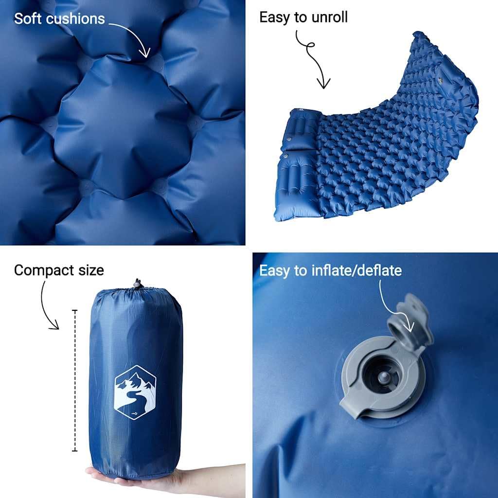 vidaXL colchón de Camping autoinflable colchones de Camping autoinflables colchón de Camping Doble