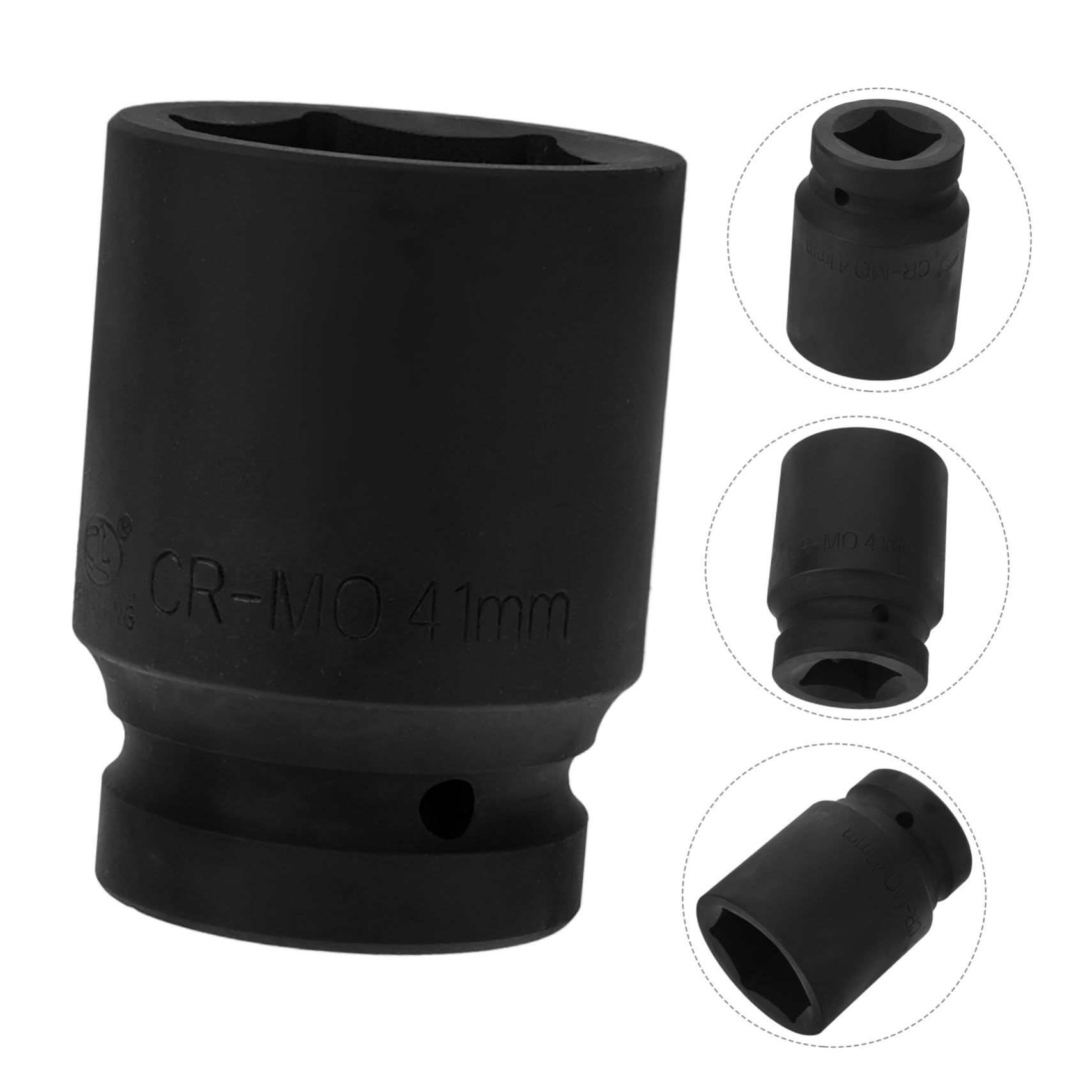 POPETPOP Chiave Bussola Impatto Resistente in Acciaio Legato Nero, Design Doppia Testa 6 Punti 1 Pollice per Riparazioni e Manutenzione Veicoli