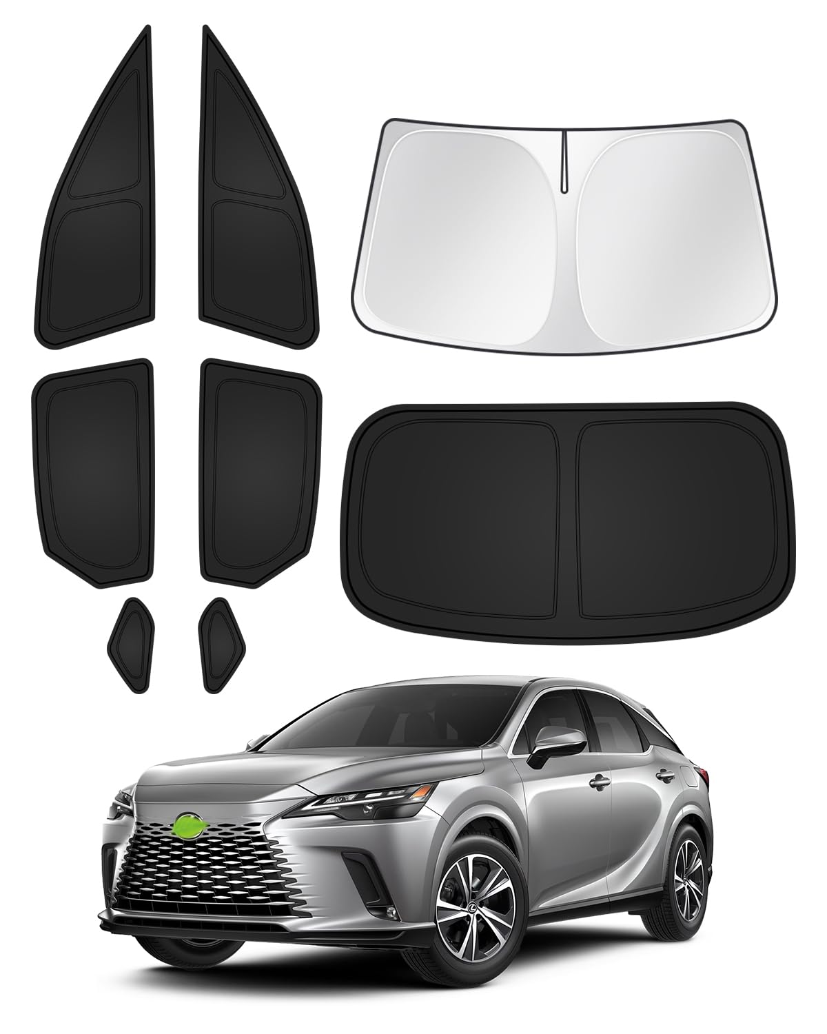 Canvcle Sunshades for 2023-2025 2026 Lexus RX Accessories Windshield Sun Shade Side Rear Window Shade Cover Sun Visor Shield Privacy Protection for Camping Keep Vehicle Cool Black 8PCS
