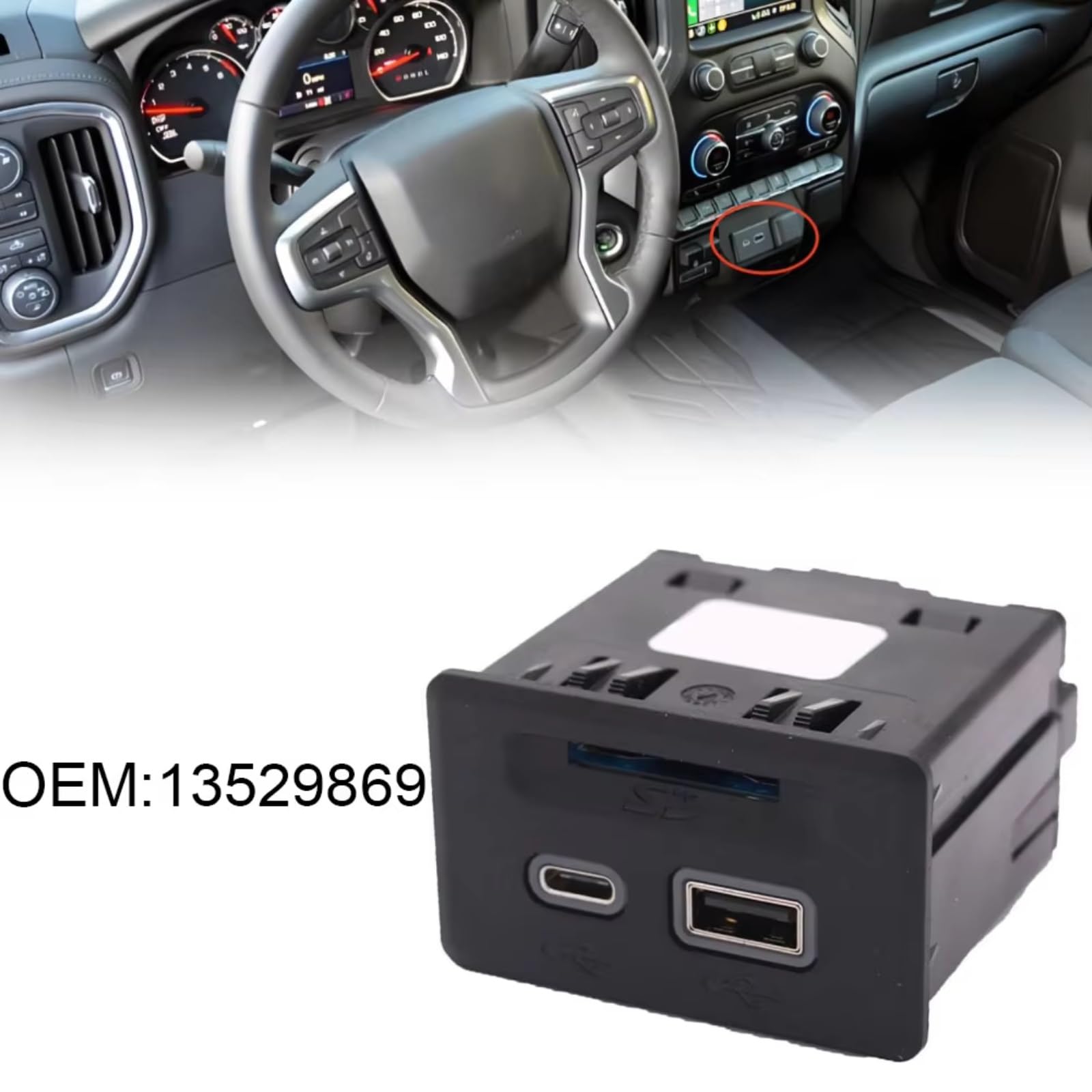 Compatibile Con GMC Per Acadia 2020 Per Sierra 1500 2019 Sostituzione Auto Presa Di Ingresso AUX Porta Adattatore Di Interfaccia USB 13529869 Adattatore USB AUX
