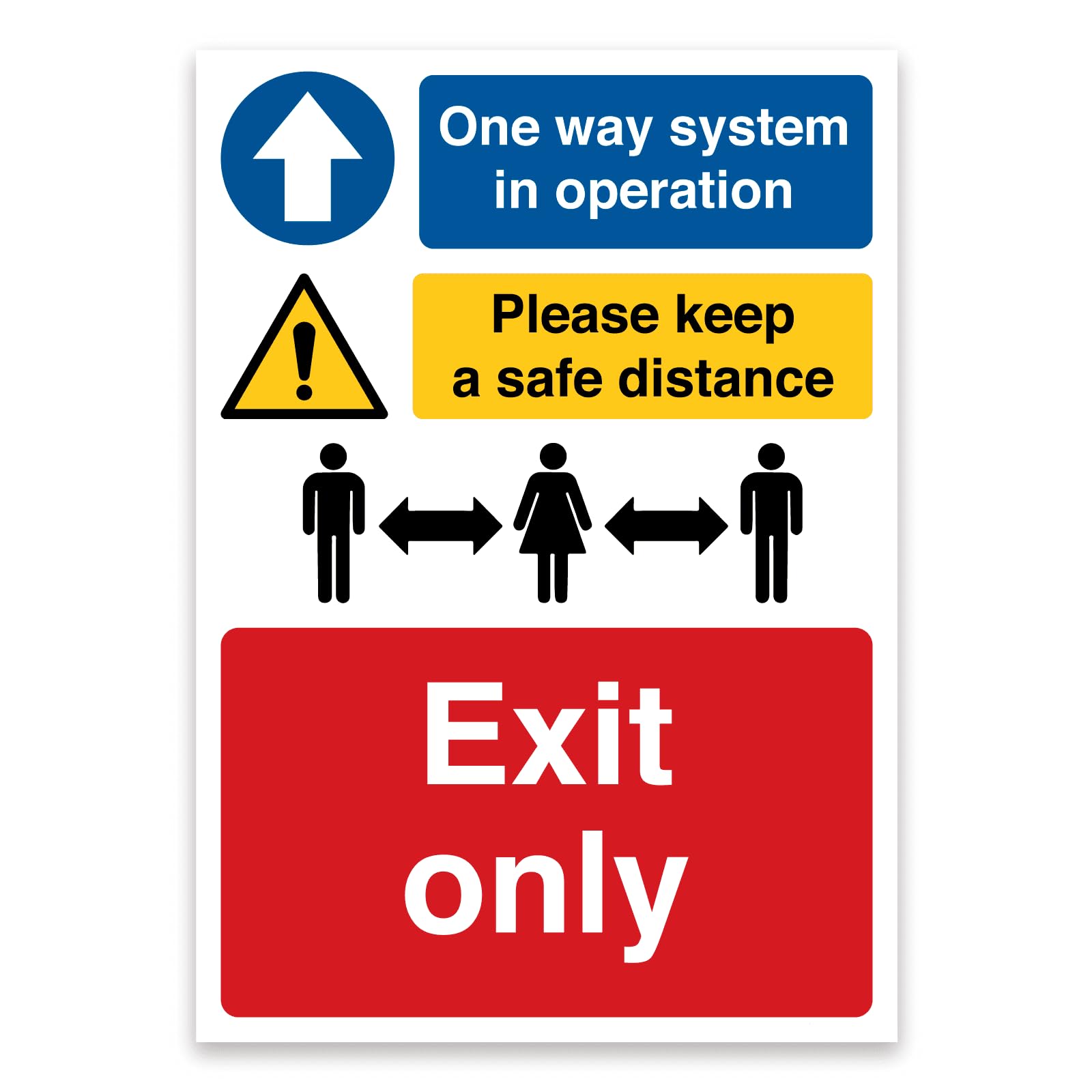 Exit only, One way system in operation Sign, Mandatory Safety Hygiene Metal Tin Sign 8 x 12 inch for Industrial & Commercial