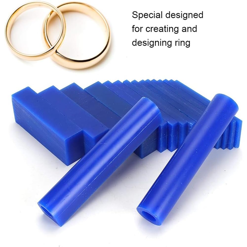 15 Blocs de Cire pour + 2 Tubes de Cire de Moulage, Cire Bleue pour la Création et la de Bagues