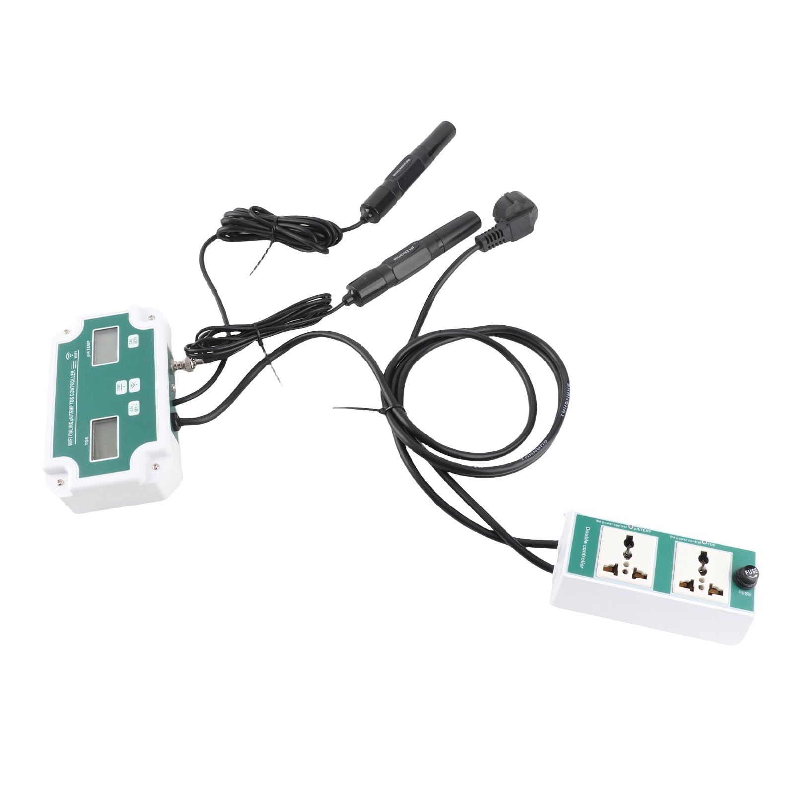 HUIOP Kontroler pH TDS Online WiFi WiFi Profesjonalny czujnik jakości wody pH/TDS/TEMP 3 w 1 Kontroler pH z gniazdem przekaźnikowym elektroda wymienna Sonda typu BNC Tester jakości