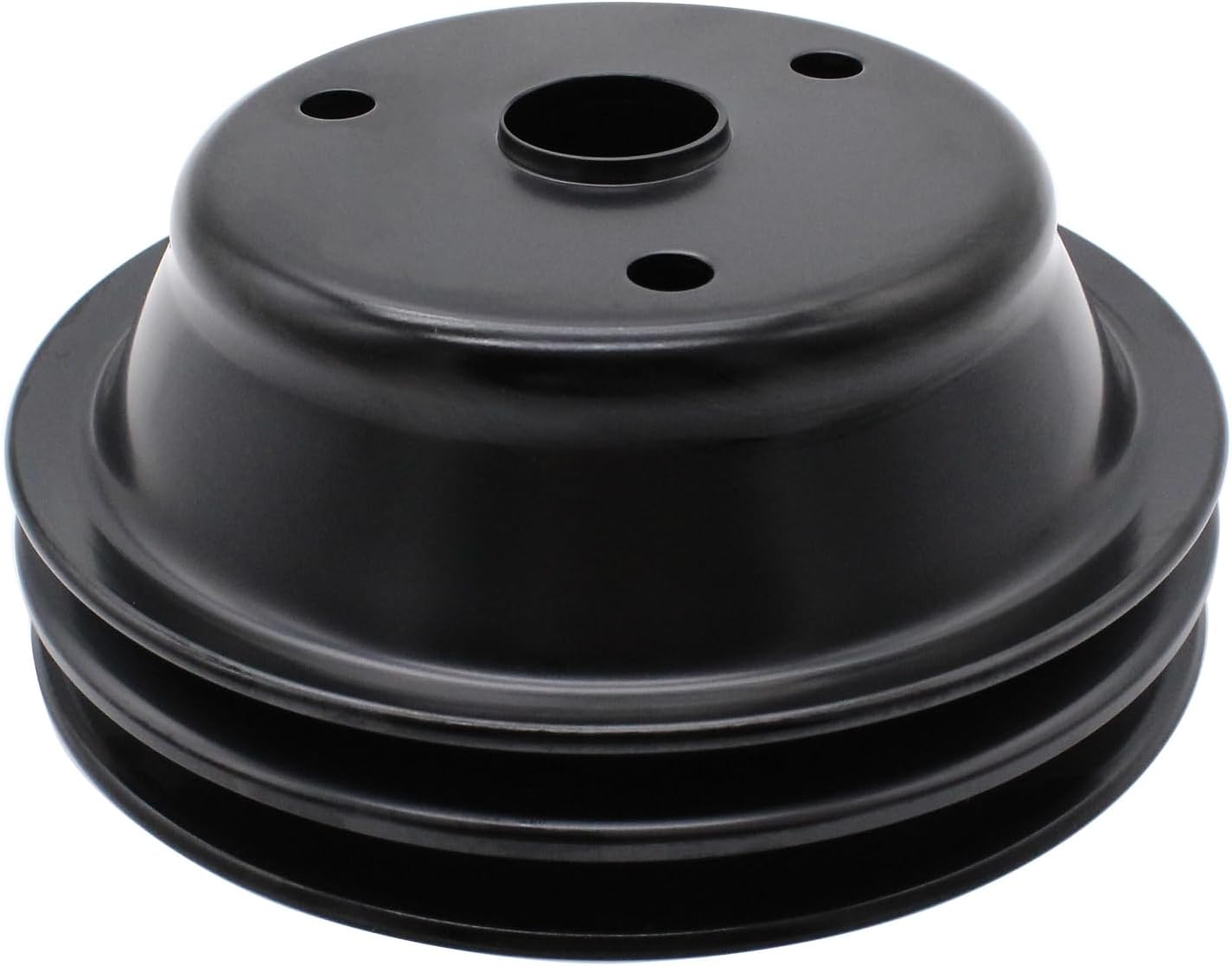 Black Steel Crankshaft Pulley Double-Groove LWP Long Water Pump Compatible with Small Block Chevy SBC 262 265 267 283 302 305 307 327 350 400
