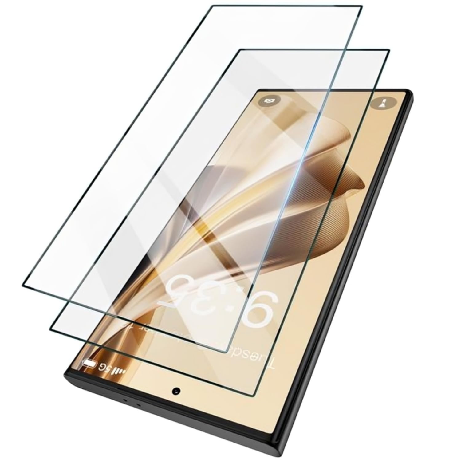 Military Grade 9H (Pack of 2) Tempered Glass Screen Protector Designed for Samsung Galaxy S24 Ultra 5G (6.8") - Edge to Edge Full Screen Coverage with Easy Isntallation Kit (Anti-Scratch) (B0D353NXPZ) Amazon Price History, Amazon Price Tracker