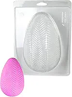 Forma 3 Partes Silicone Ovo Páscoa 500g Texturizado Pluma Molde para Ovo de Chocolate Decorado