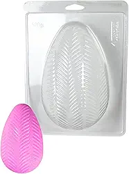 Forma 3 Partes Silicone Ovo Páscoa 500g Texturizado Pluma Molde para Ovo de Chocolate Decorado