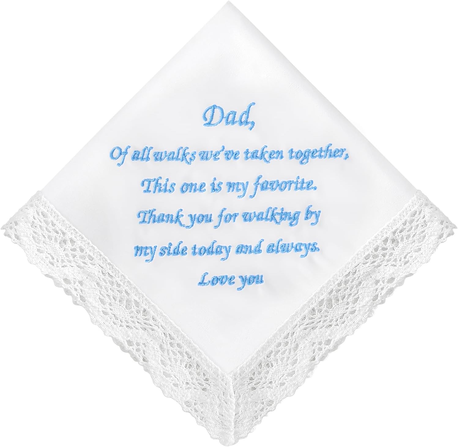 PACGOTH Wedding Handkerchiefs Something Blue for Bride, Mother Of The Bride Gifts Embroidered Lace Keepsake Bridal Hankies