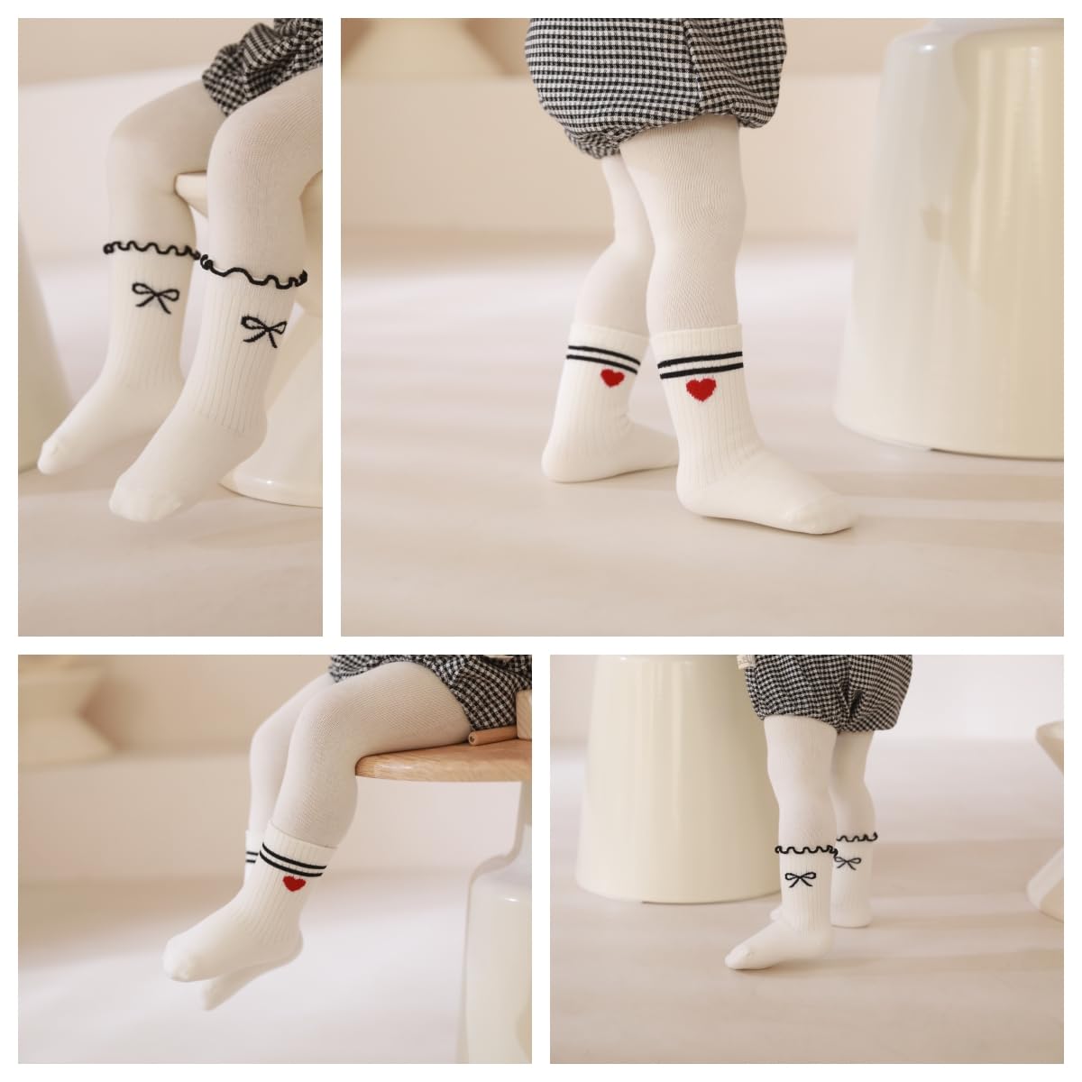 SKYSTINGERX Toddler Girls Crew Socks Ruffle Lace Trim Cotton ankle Socks Kids Frilly Dress Socks Solid (1-3T, Striped?Frilly?)