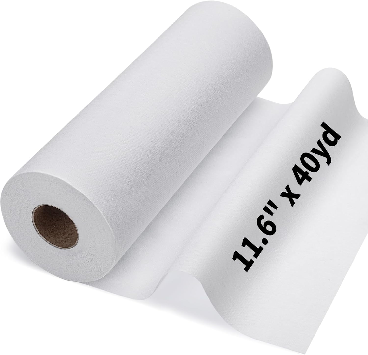 White roll of iron-on (fusible) interfacing for sewing projects.